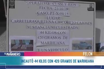 LA FELCN INCAUTÓ 44 KILOS CON 420 GRAMOS DE MARIHUANA