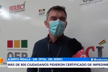 MÁS DE 800 CIUDADANOS PIDIERON CERTIFICADO DE IMPEDIMENTO DE SUFRAGIO